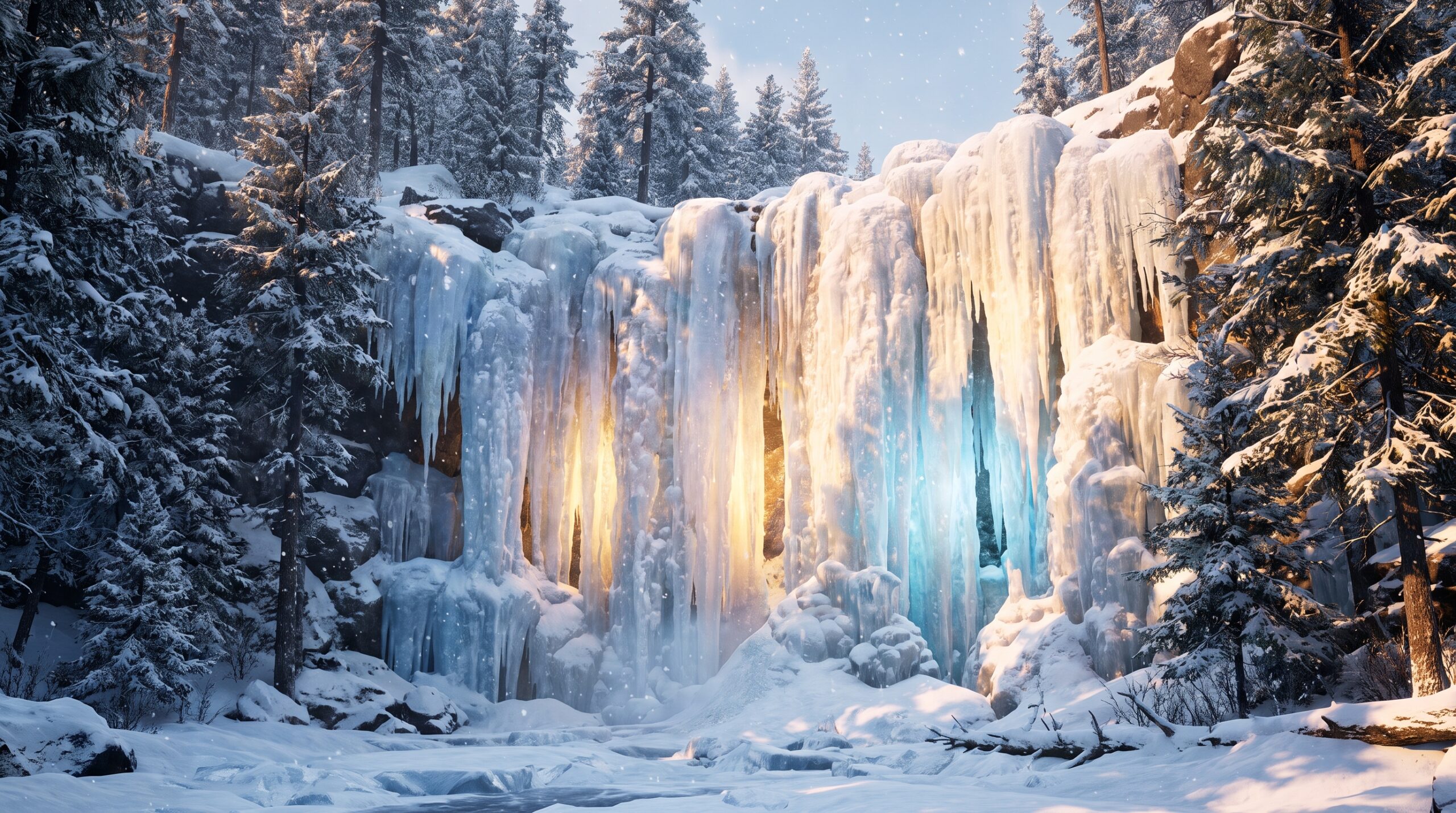 Frozen Waterfall Wallpaper